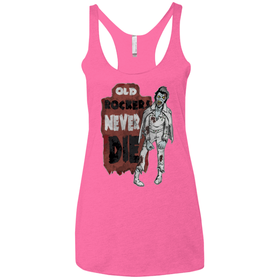 Old Rockers Never Die Women's Triblend Racerback Tank