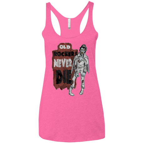 Old Rockers Never Die Women's Triblend Racerback Tank