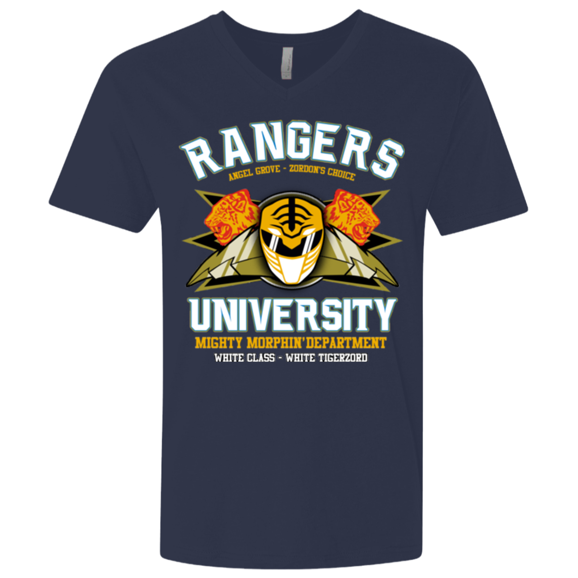 Rangers U White Ranger Men's Premium V-Neck