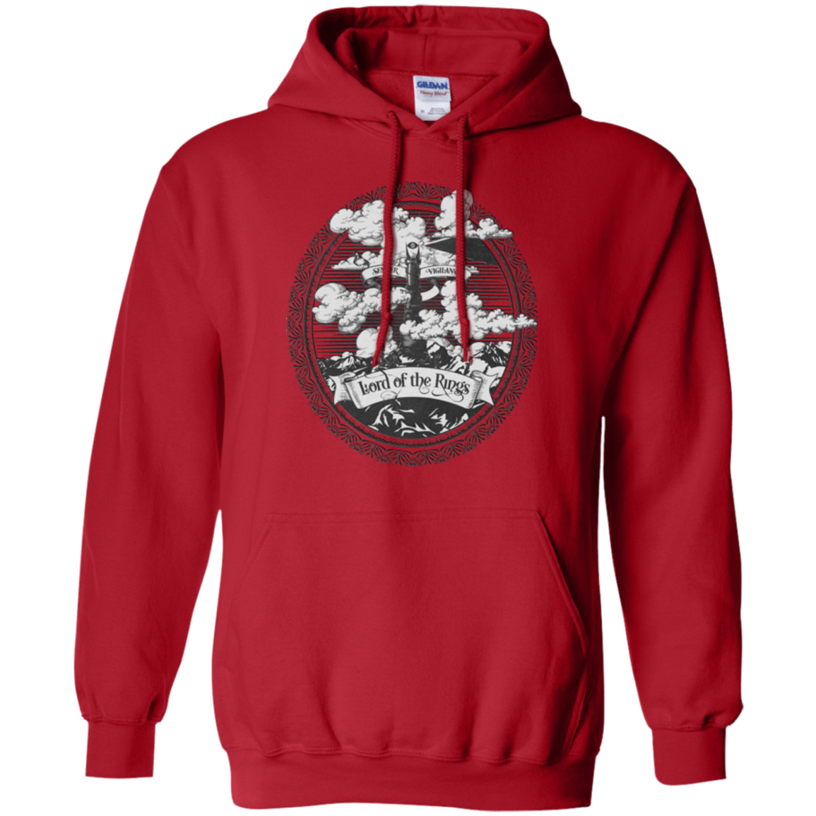 Vintage Mordor Tower Pullover Hoodie