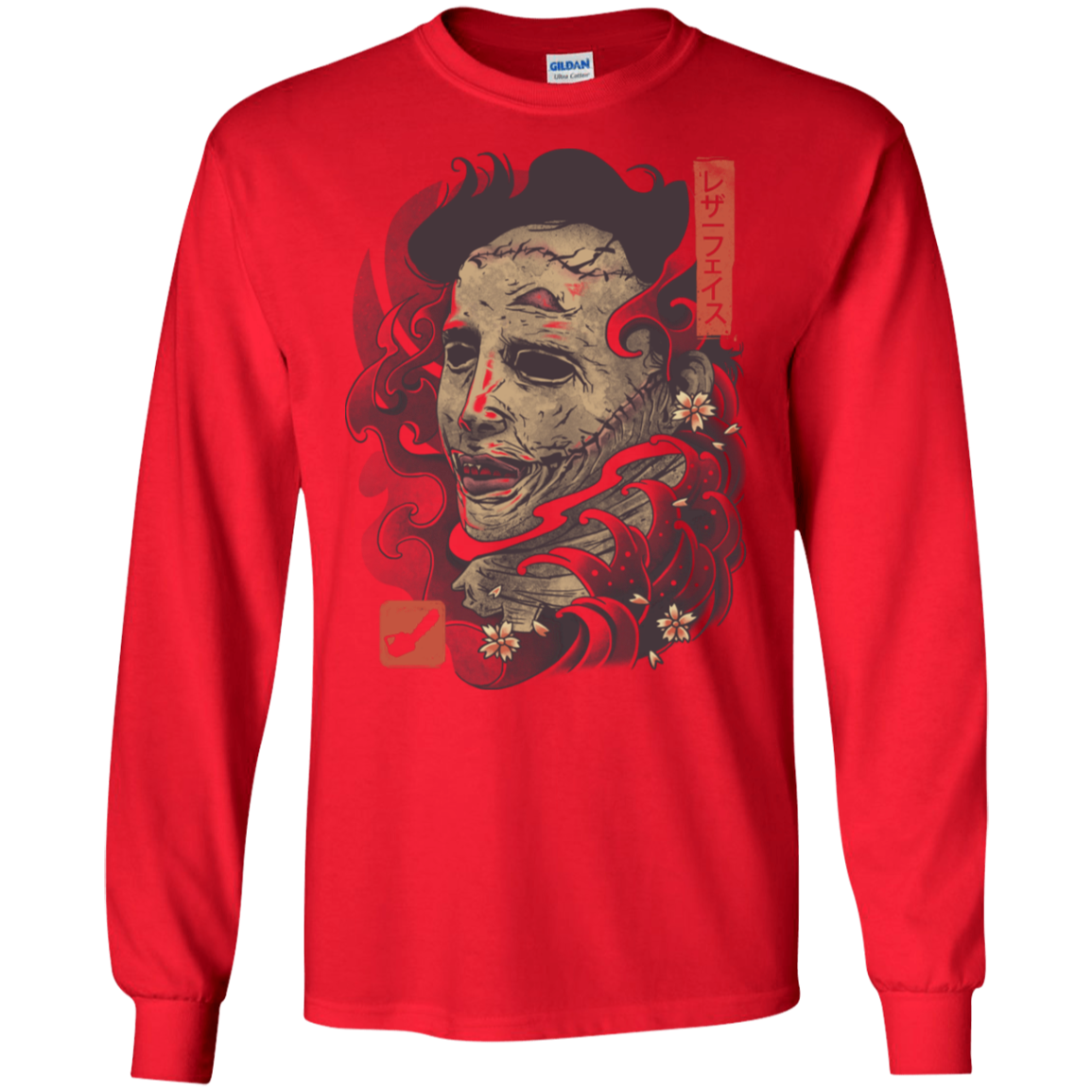 Oni Leather Mask Men's Long Sleeve T-Shirt