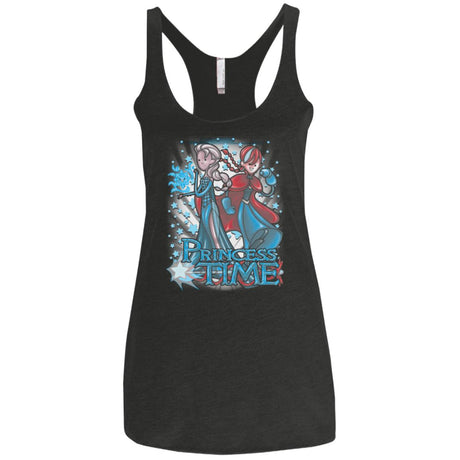 Princess Time Elsa Anna Women's Triblend Racerback Tank