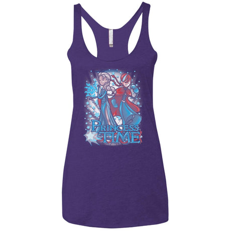 Princess Time Elsa Anna Women's Triblend Racerback Tank