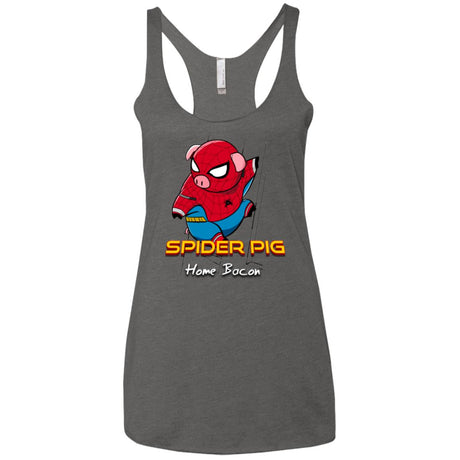 Spider Pig Build Line Women's Triblend Racerback Tank