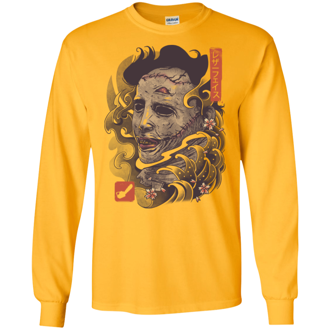 Oni Leather Mask Men's Long Sleeve T-Shirt