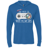 Evolve Today! Play More SNES Triblend Long Sleeve Hoodie Tee