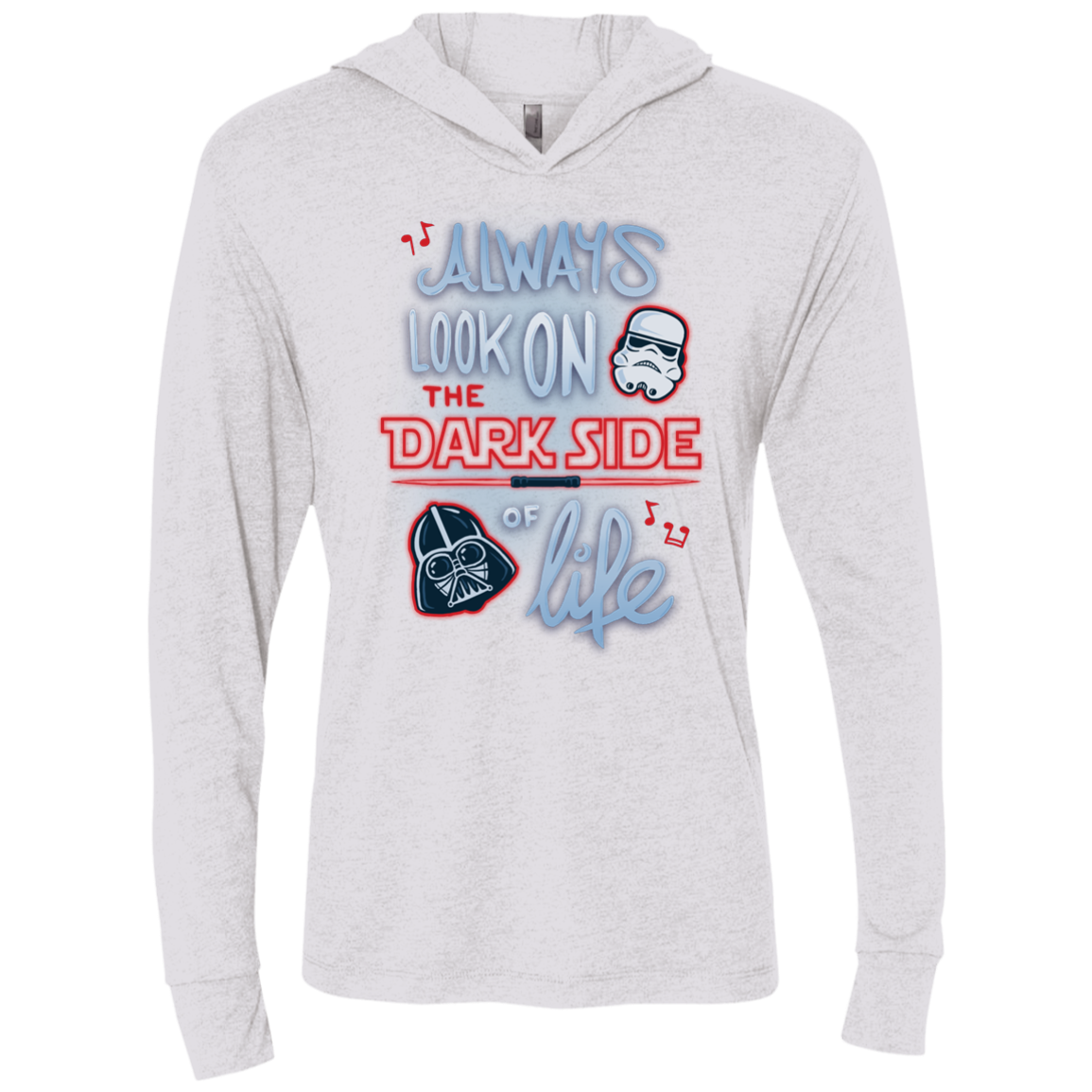 Dark Side of Life Triblend Long Sleeve Hoodie Tee