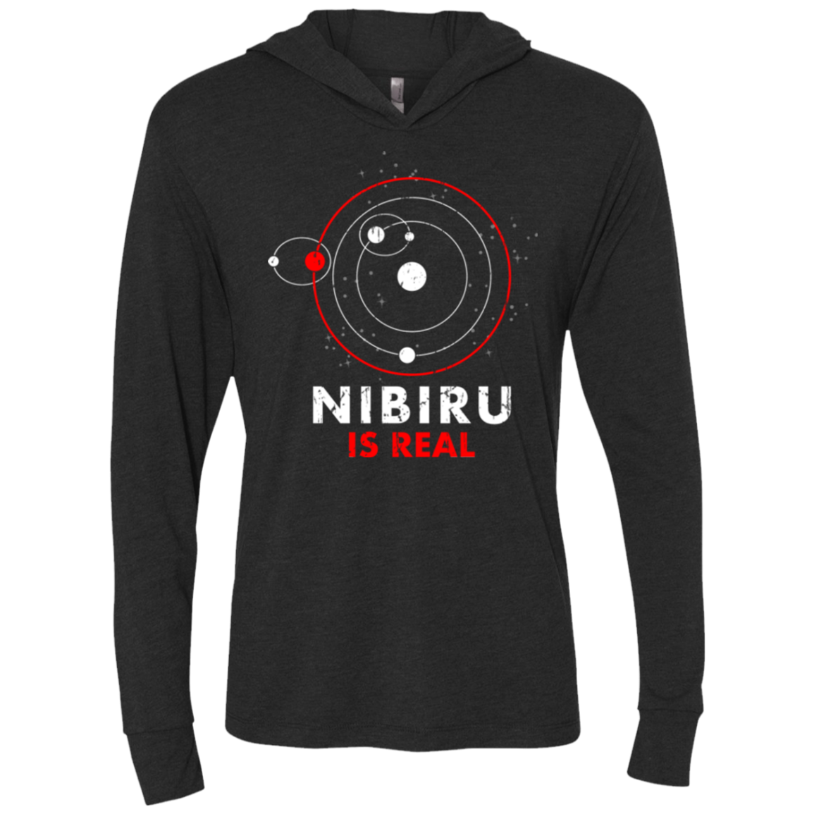 Nibiru is Real Triblend Long Sleeve Hoodie Tee