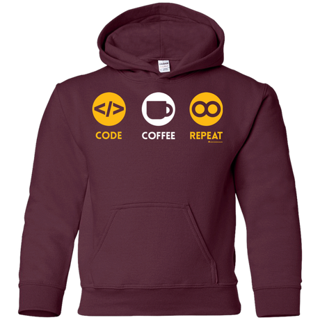 Code Coffee Repeat Youth Hoodie