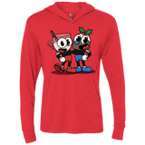 Eggnoghead and Puddingman Triblend Long Sleeve Hoodie Tee