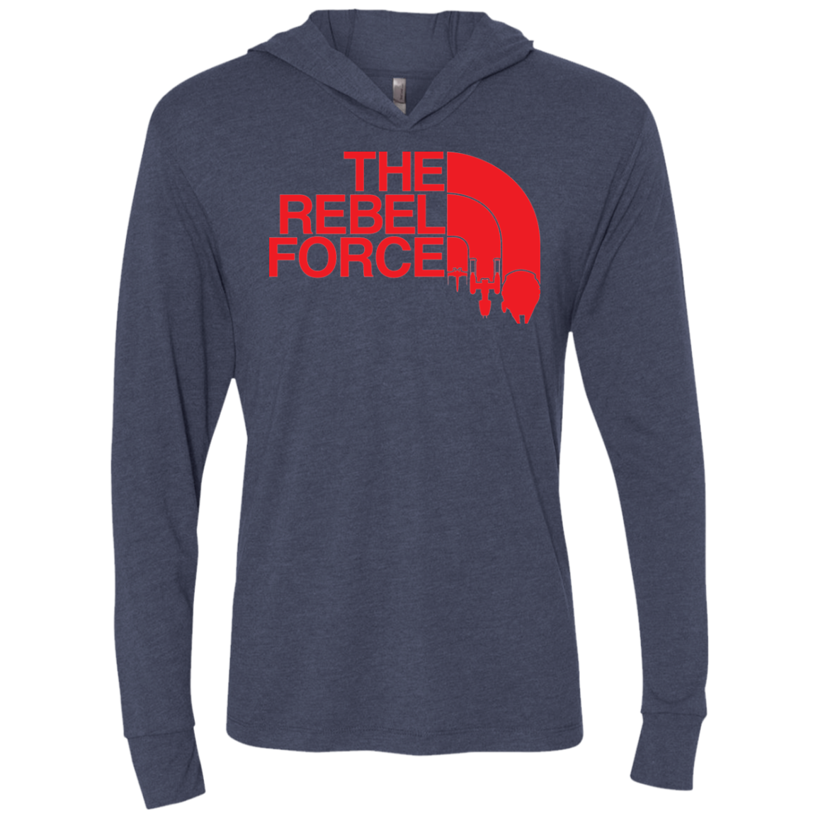 The Rebel Force 2 Triblend Long Sleeve Hoodie Tee