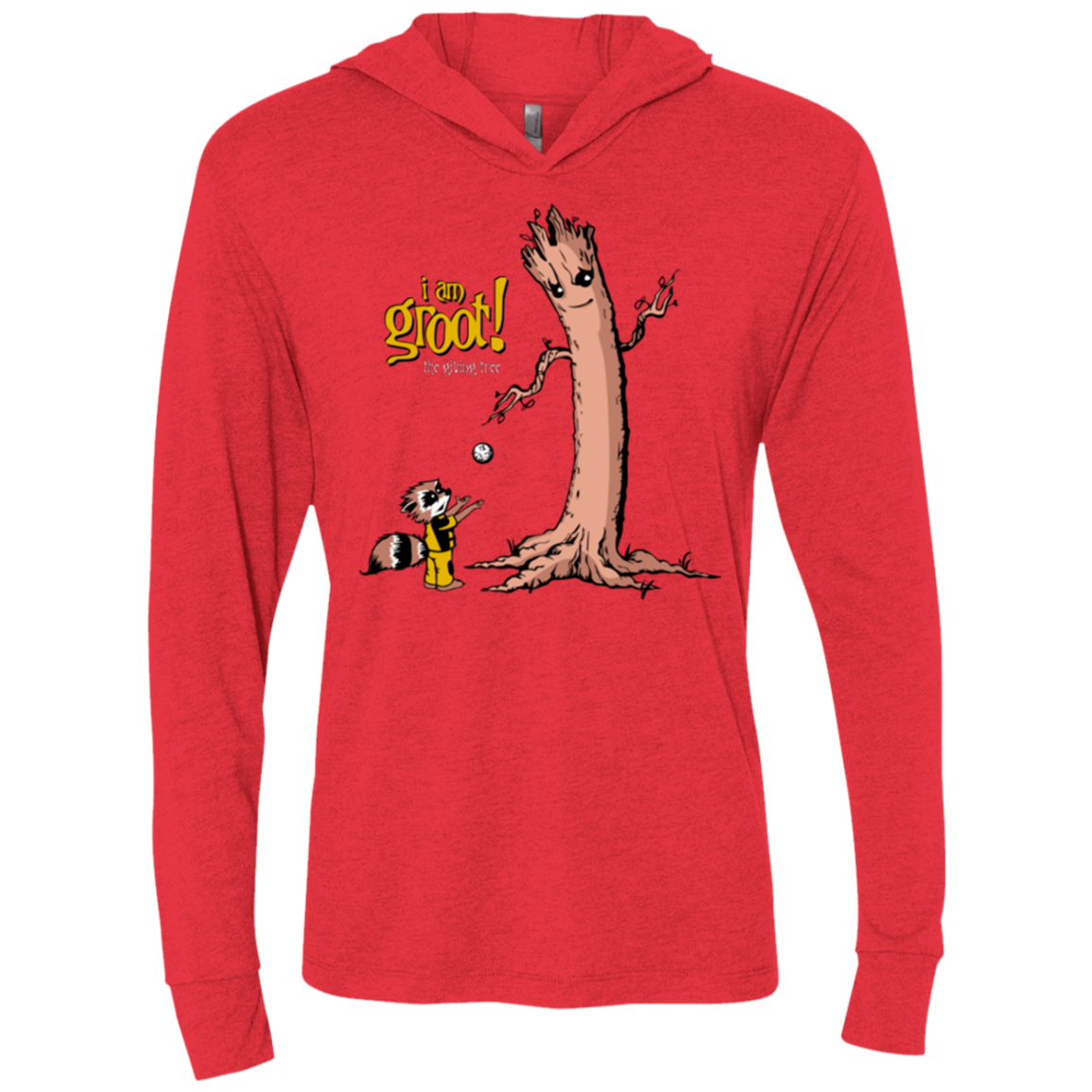 Groot Is Giving Triblend Long Sleeve Hoodie Tee