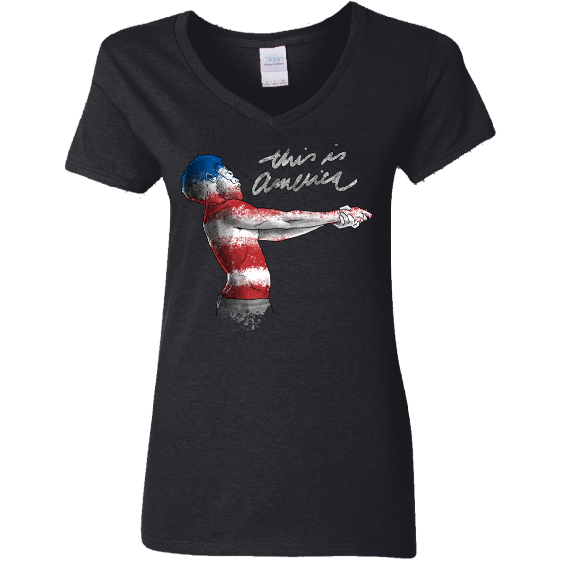 America Women's V-Neck T-Shirt