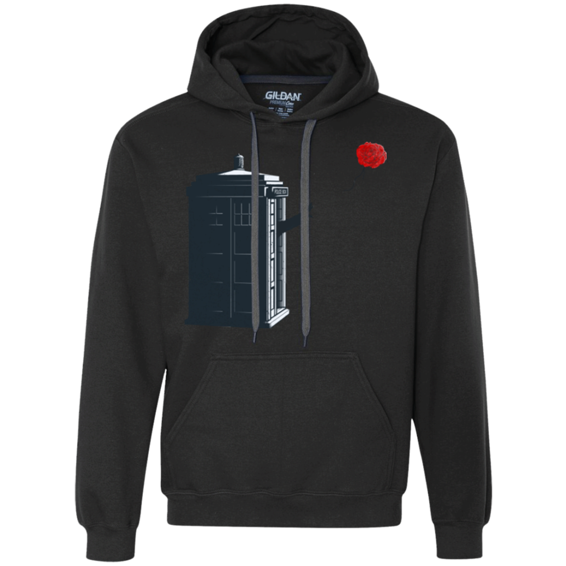 Dr Banksy Rose Balloon Premium Fleece Hoodie