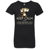 Keep Calm & Look Behind You A Three Headed Monkey Girls Premium T-Shirt