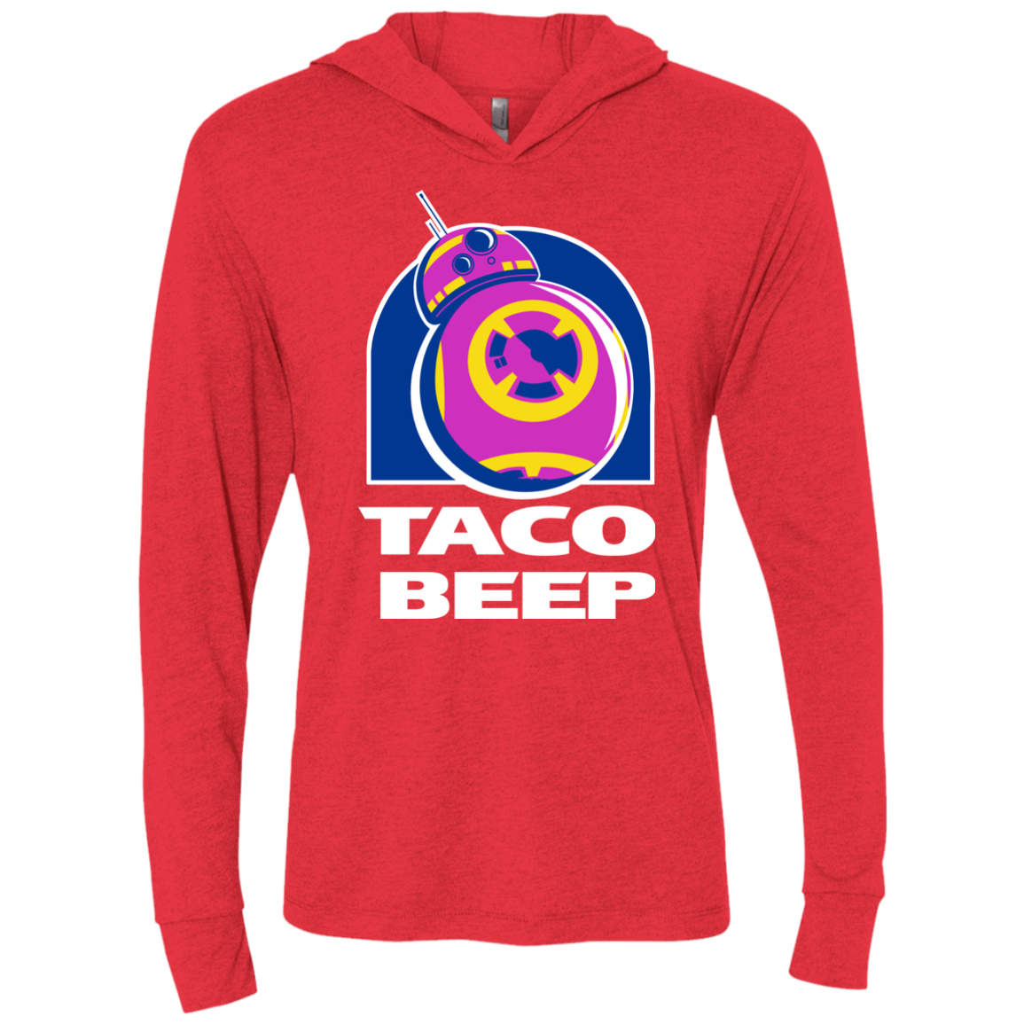 Taco Beep Triblend Long Sleeve Hoodie Tee