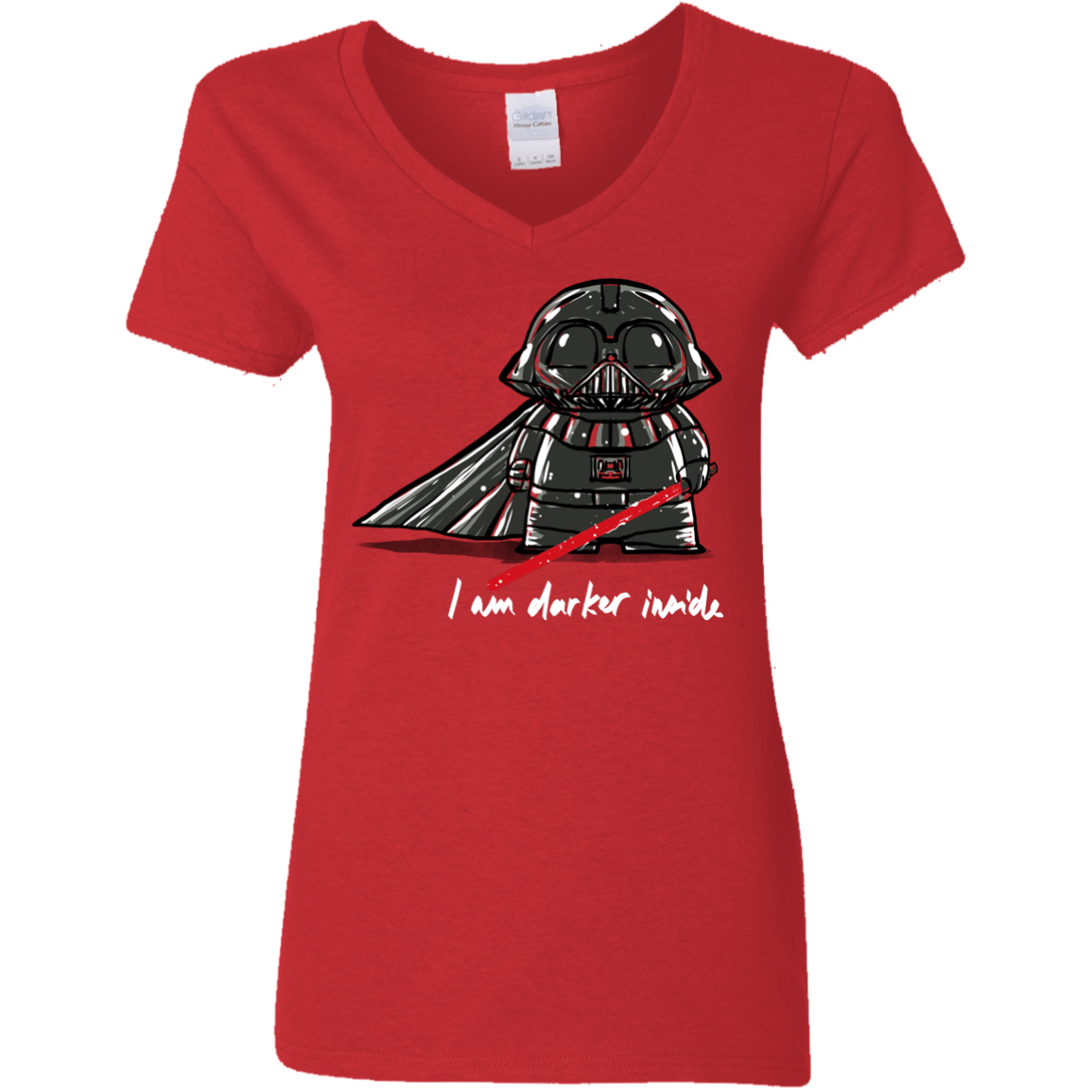 T-Shirts Red / S Darker Inside Women's V-Neck T-Shirt