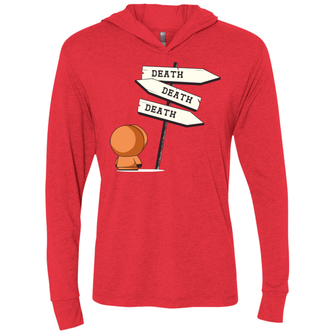 DEATH TINY Triblend Long Sleeve Hoodie Tee