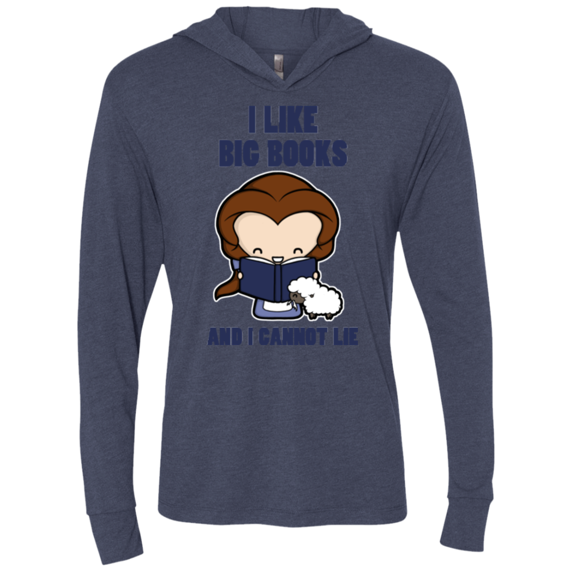 I Like Big Books Triblend Long Sleeve Hoodie Tee