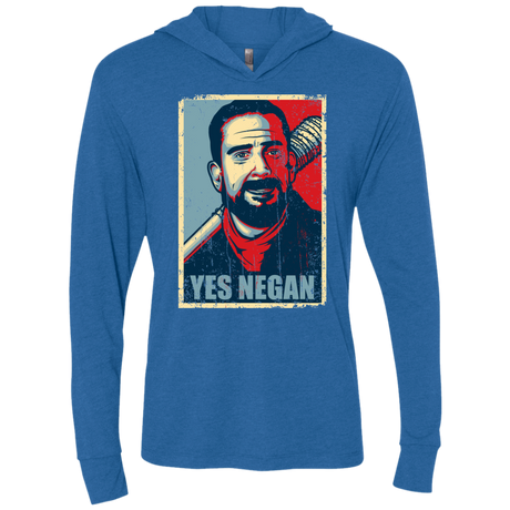 Yes Negan Triblend Long Sleeve Hoodie Tee