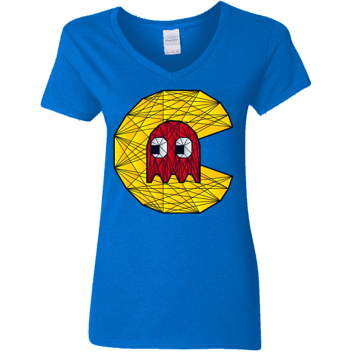 Poly Pac Man Women's V-Neck T-Shirt