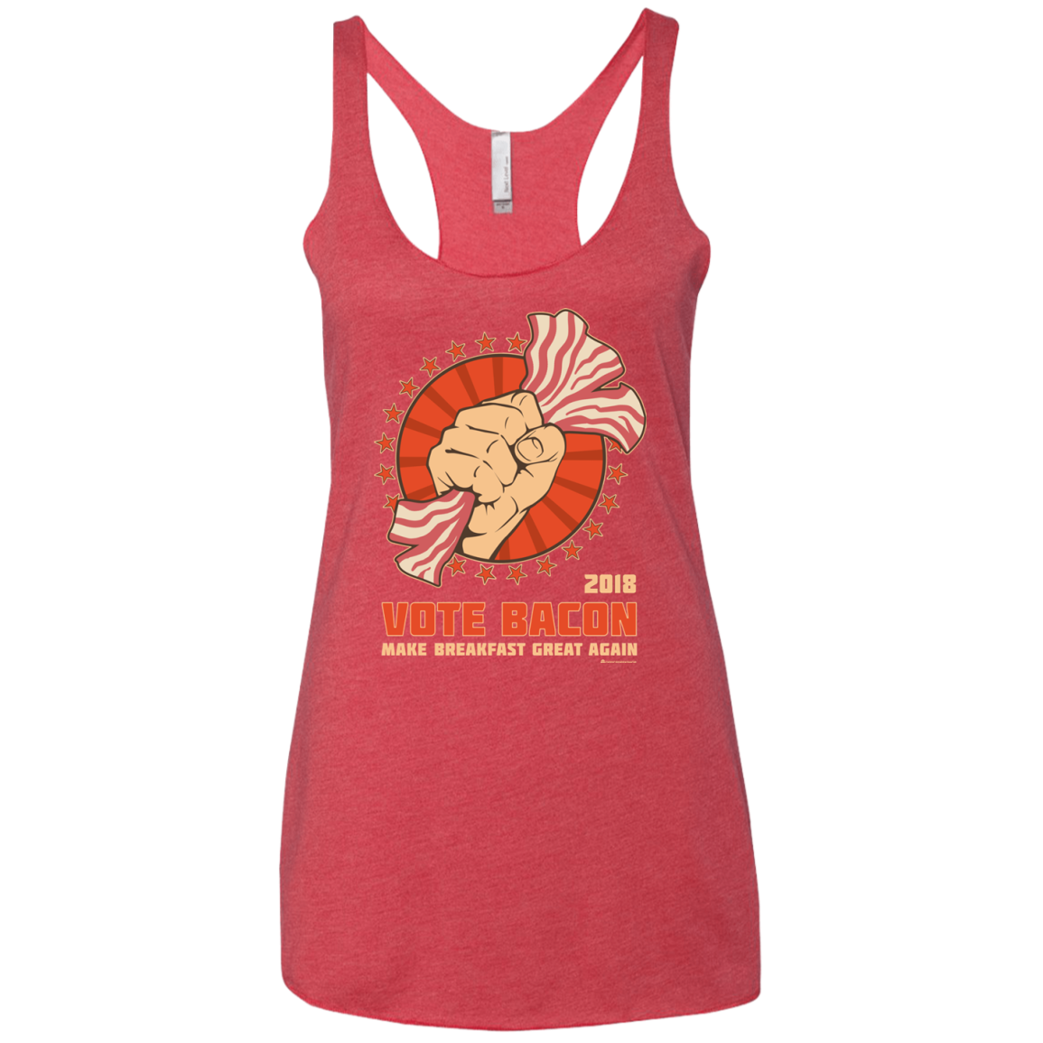 Vote Bacon In 2018 Women's Triblend Racerback Tank