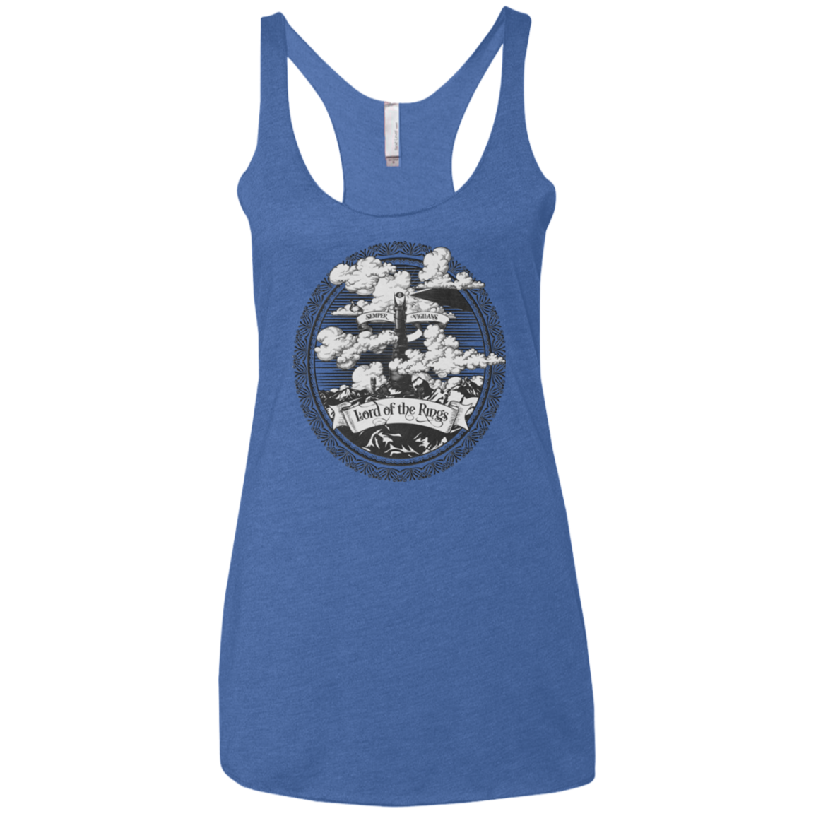 Vintage Mordor Tower Women's Triblend Racerback Tank