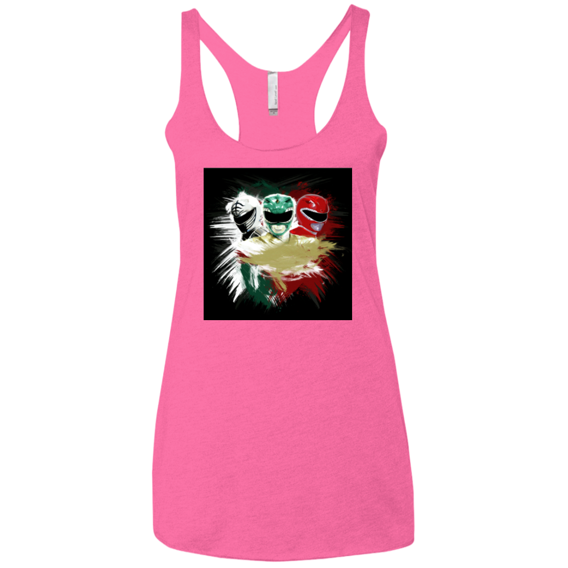 White Green Red Women's Triblend Racerback Tank