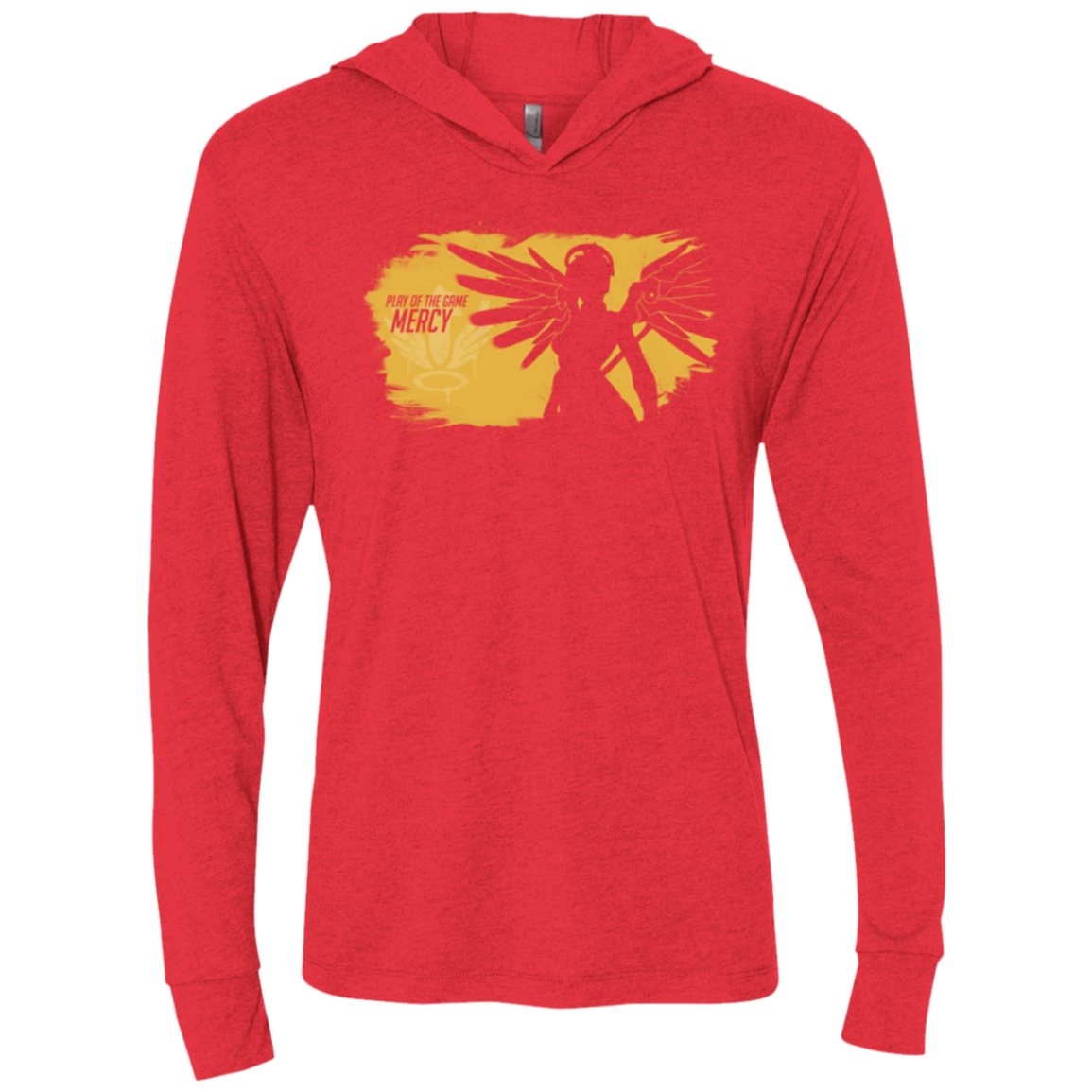 Play of the Game Mercy Triblend Long Sleeve Hoodie Tee