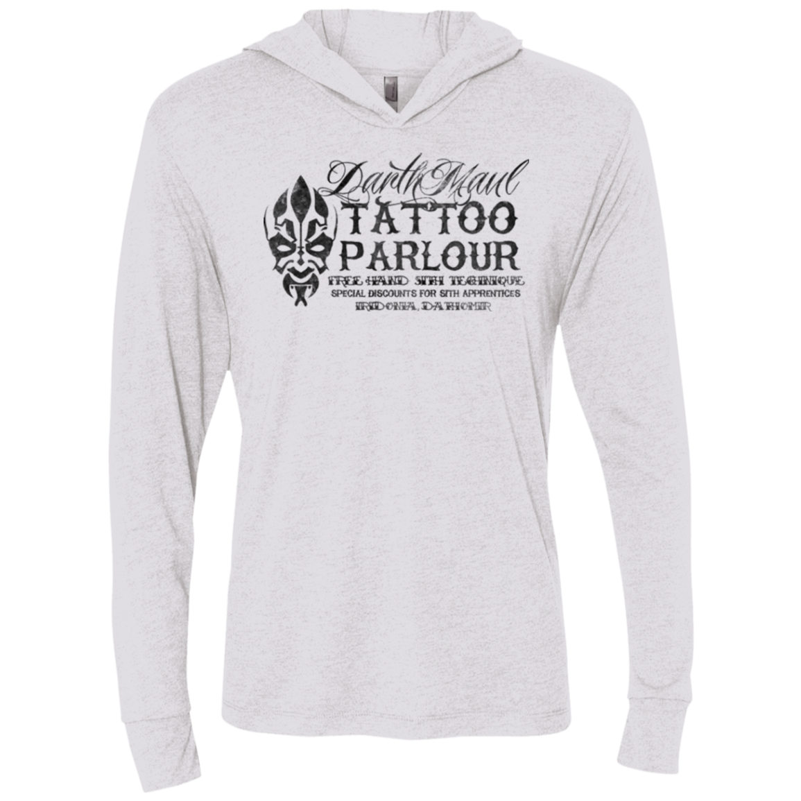 Darth Maul Tattoo Parlour Triblend Long Sleeve Hoodie Tee
