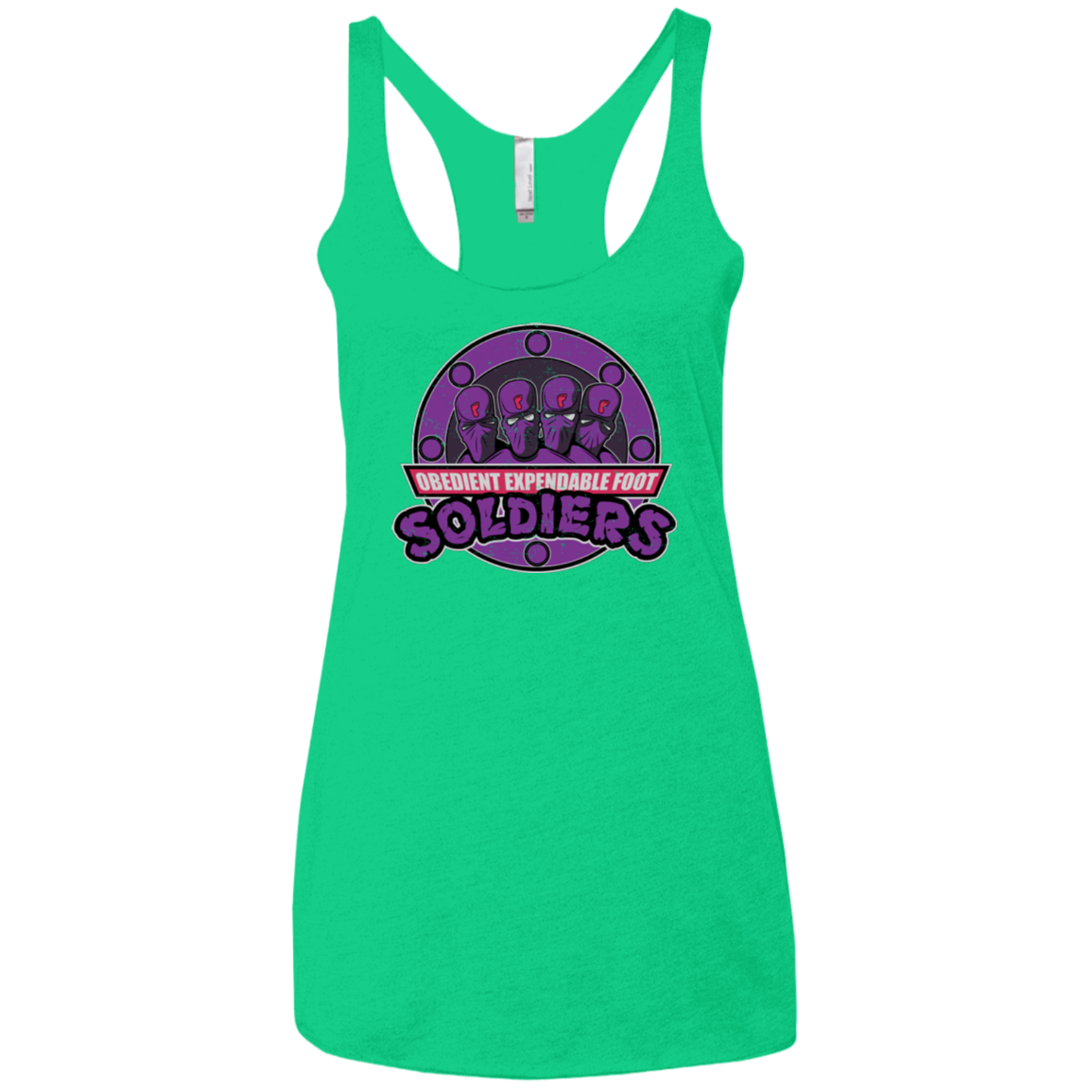 OBEDIENT EXPENDABLE FOOT SOLDIERS Women's Triblend Racerback Tank