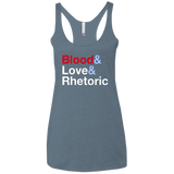 Blood Love Rhetoric Women's Triblend Racerback Tank