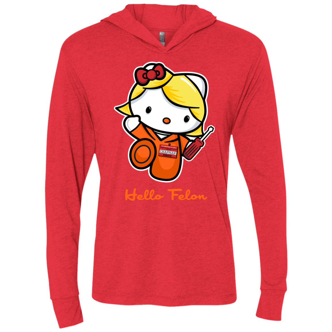 Orange is the New Cat Triblend Long Sleeve Hoodie Tee