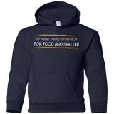Triaging Defects For Food And Shelter Youth Hoodie