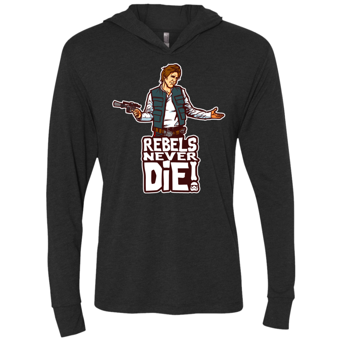 Rebels Never Die Triblend Long Sleeve Hoodie Tee