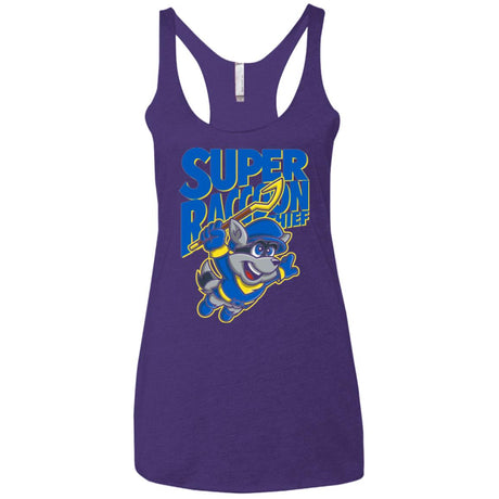 Super Racoon Thief Women's Triblend Racerback Tank