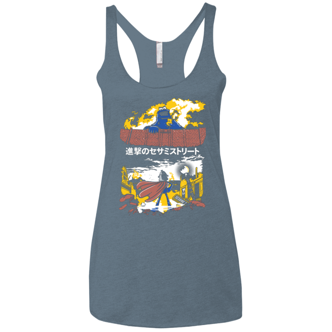 Attack on Sesame Street Women's Triblend Racerback Tank