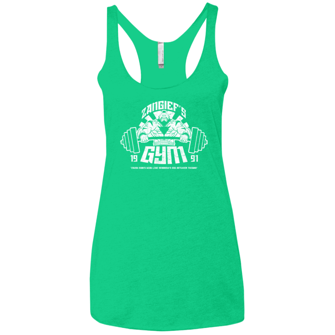 Zangief Gym Women's Triblend Racerback Tank