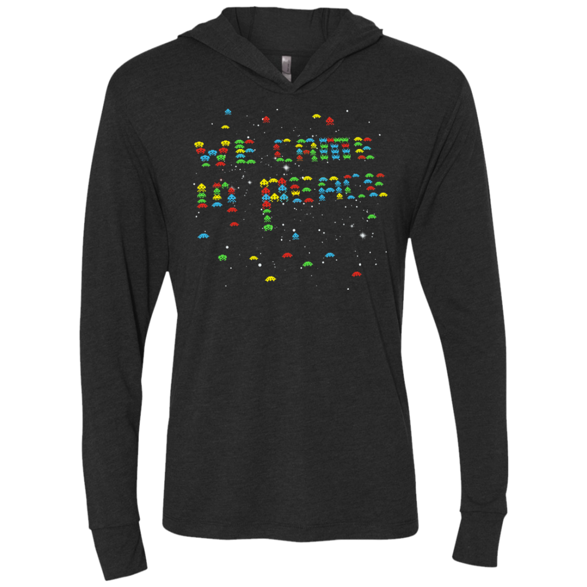 We came in peace Triblend Long Sleeve Hoodie Tee