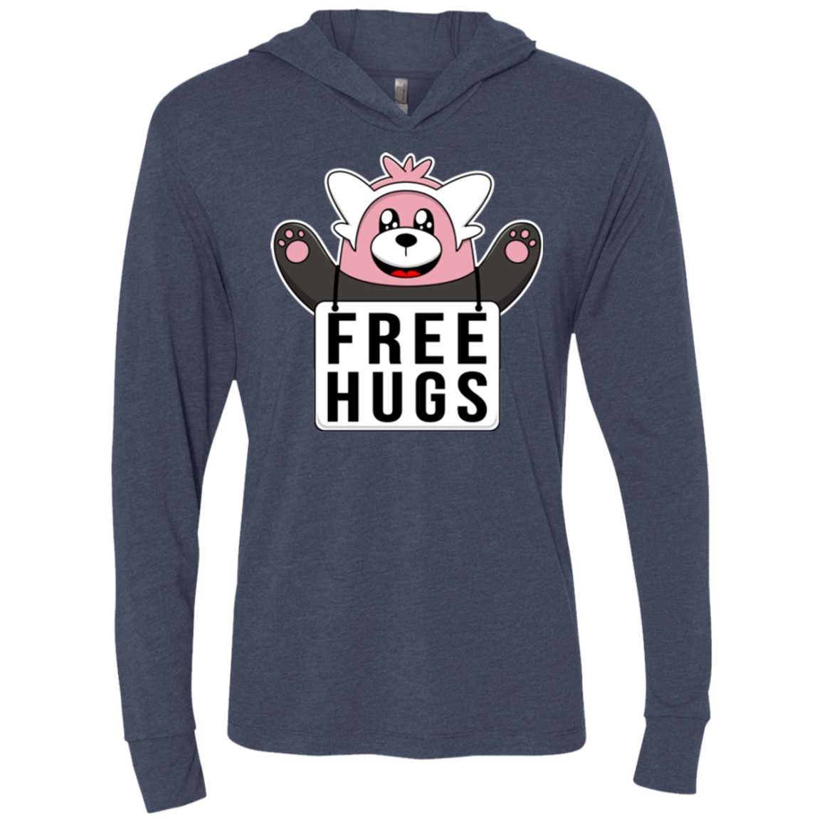 Free Hugs Triblend Long Sleeve Hoodie Tee