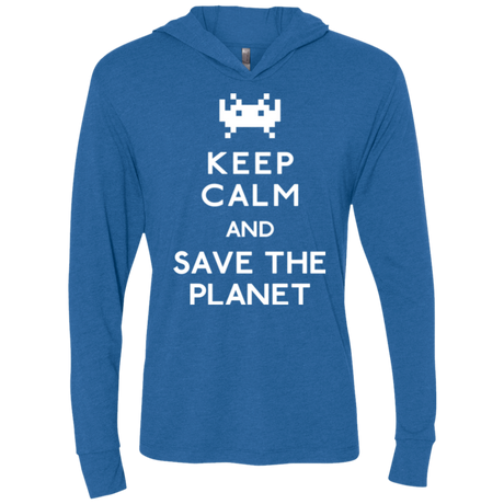 Save the planet Triblend Long Sleeve Hoodie Tee