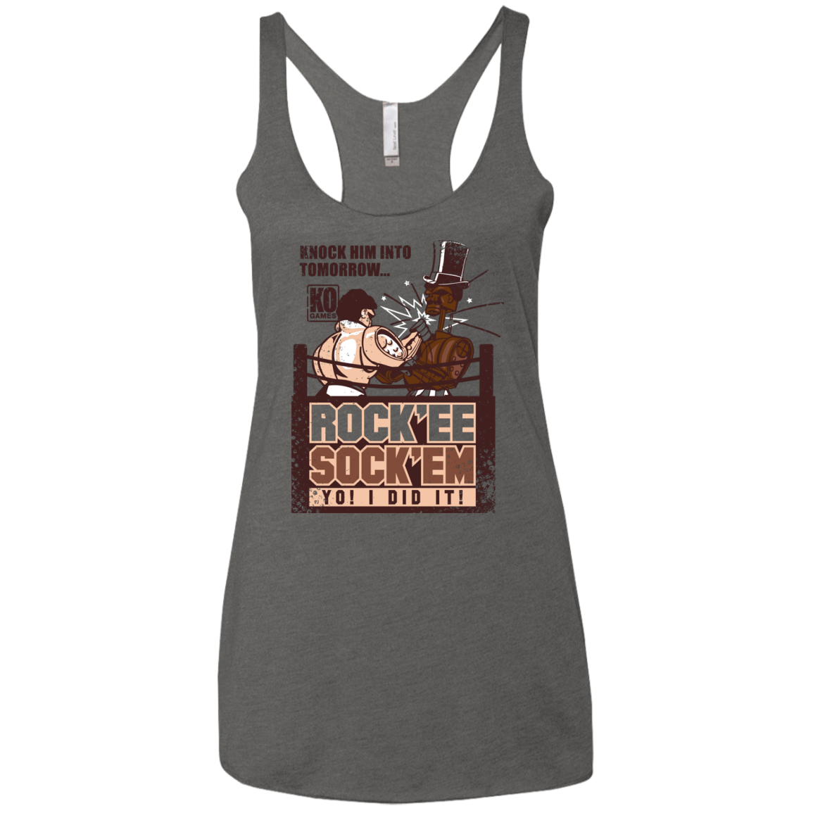 Rockee Sockem Women's Triblend Racerback Tank
