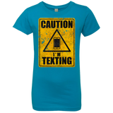 Caution I'm Texting Girls Premium T-Shirt