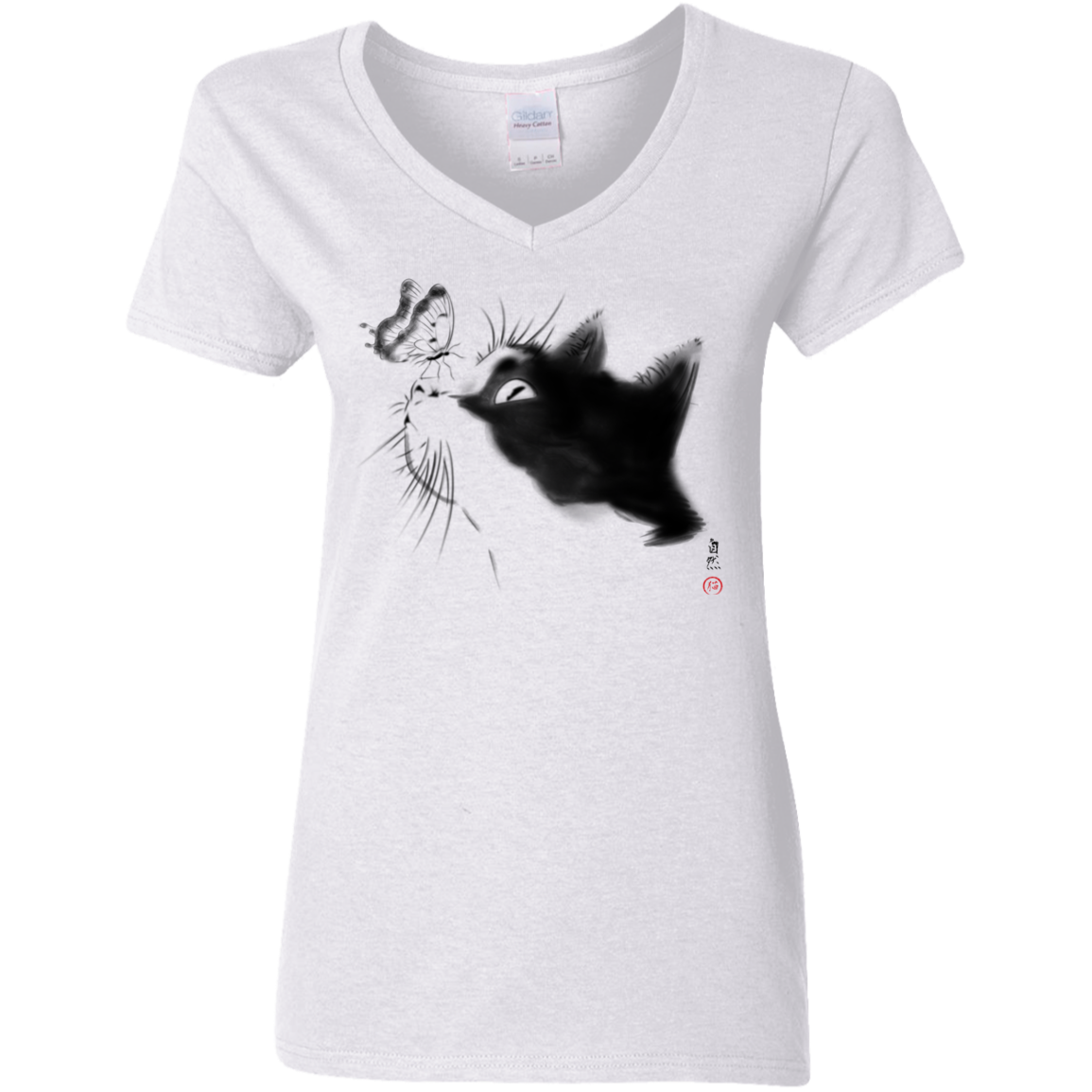 Curious Cat Women's V-Neck T-Shirt
