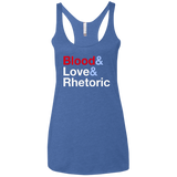 Blood Love Rhetoric Women's Triblend Racerback Tank