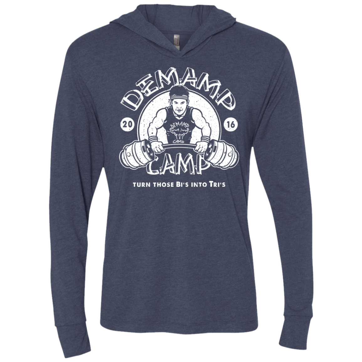 Demamp Camp Triblend Long Sleeve Hoodie Tee