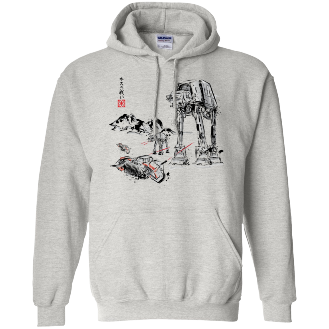 Battle in the Snow Sumi e Pullover Hoodie