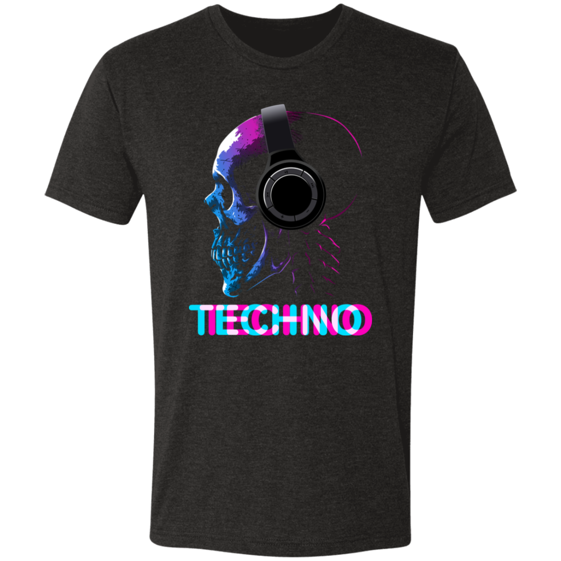Skull DJ Techno Men's Triblend T-Shirt
