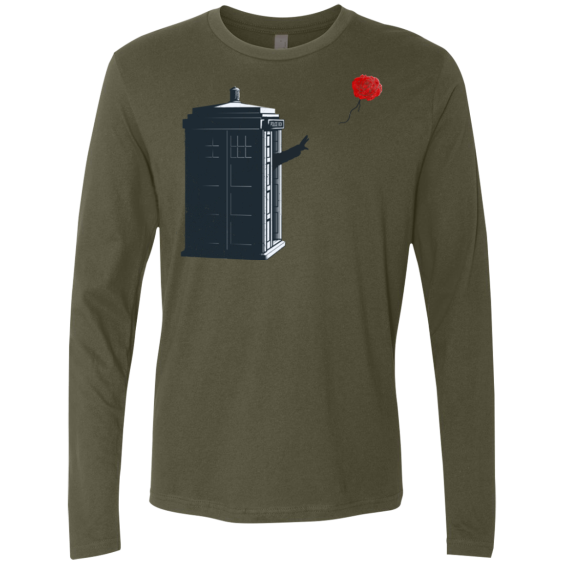 Dr Banksy Rose Balloon Men's Premium Long Sleeve