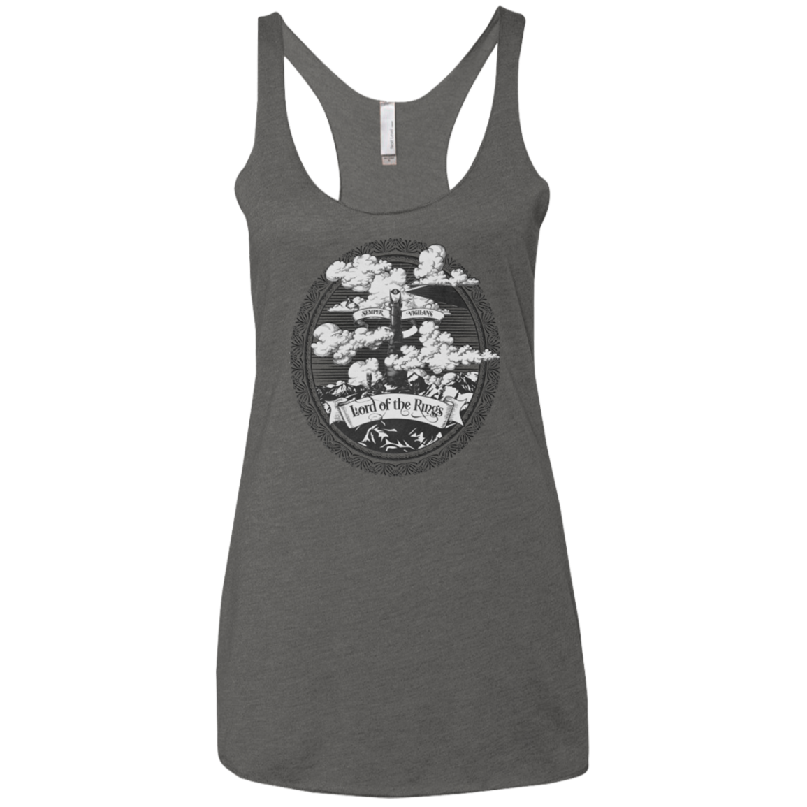 Vintage Mordor Tower Women's Triblend Racerback Tank
